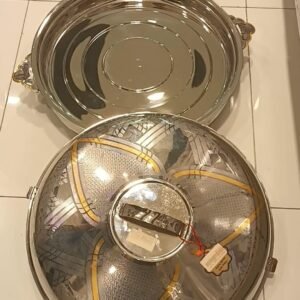 Ornate Serving Tray & Food Dome – Mosaic & Gold Finish