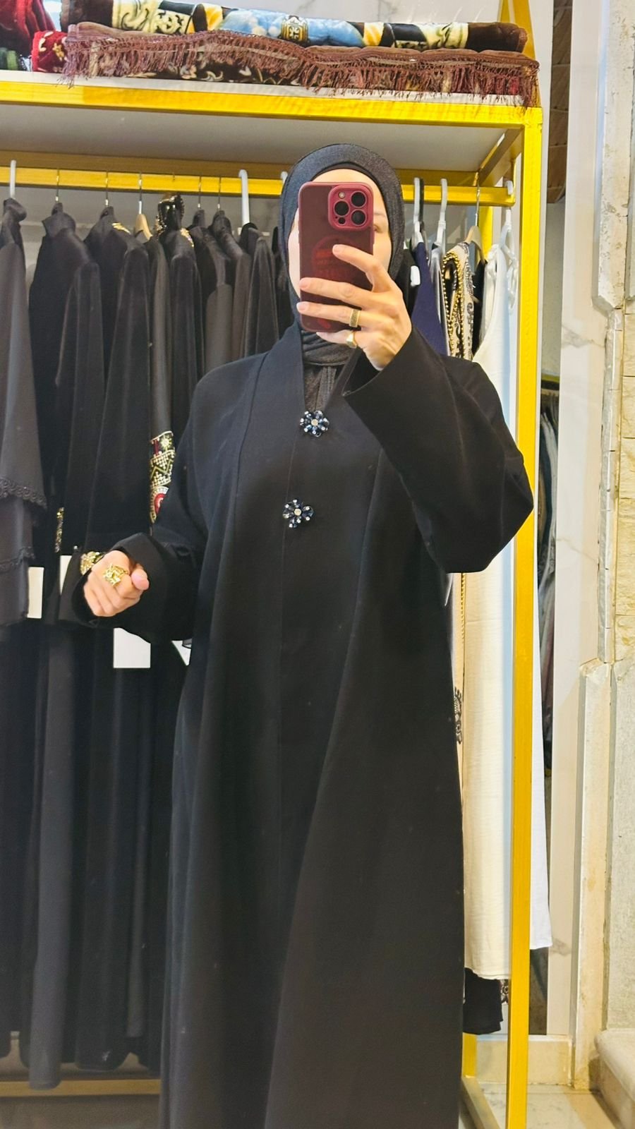 Black Abaya – Buttoned EleganceBlack Abaya - Image 2
