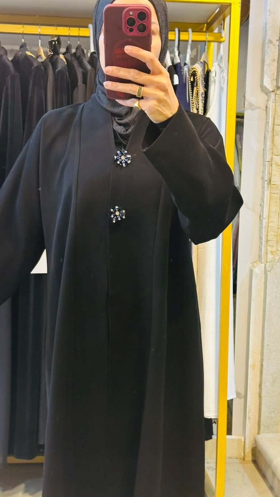 Black Abaya – Buttoned EleganceBlack Abaya