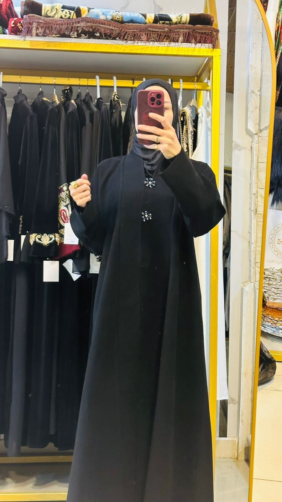 Black Abaya – Buttoned EleganceBlack Abaya - Image 4